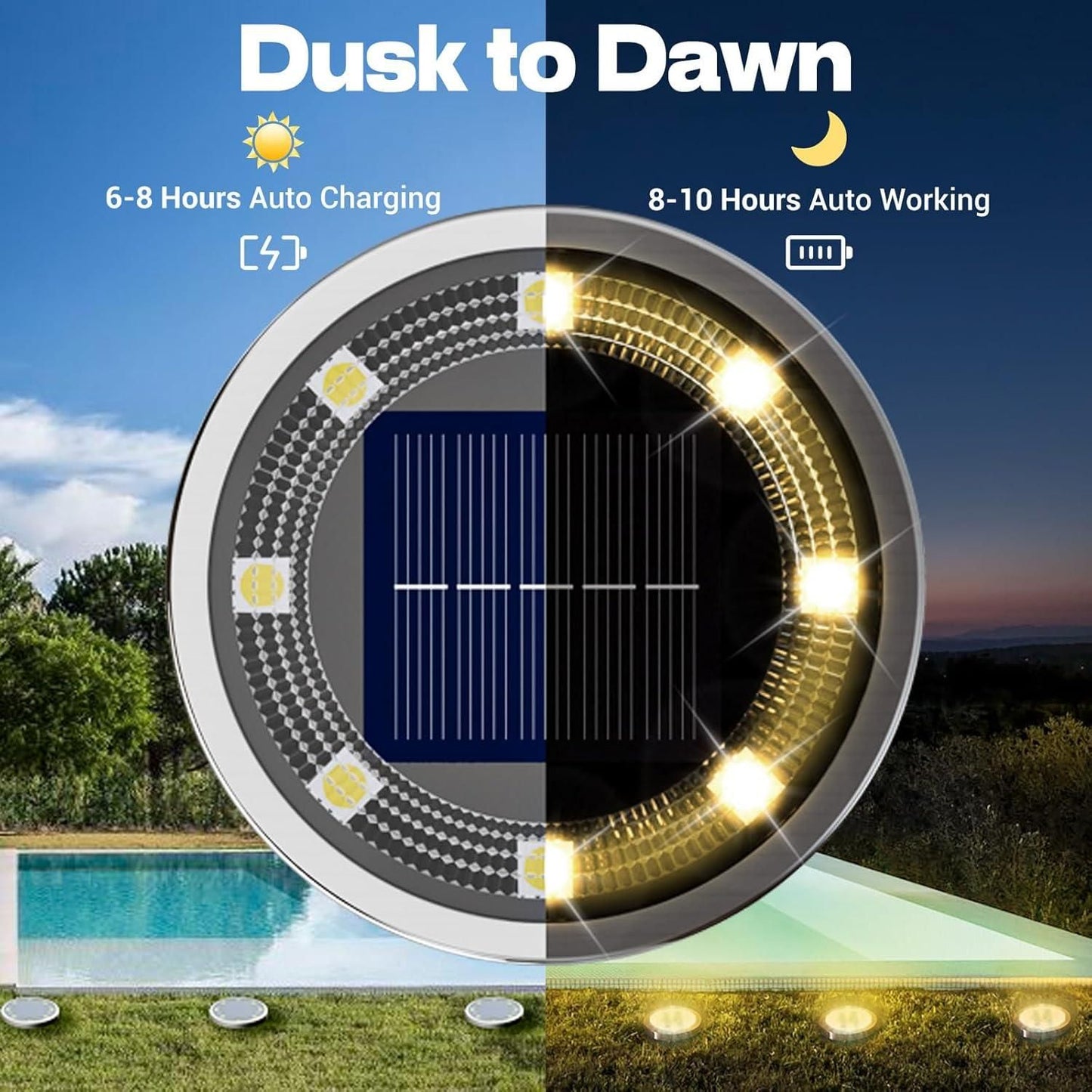 Solar LED Ground Lights – 4-Pack, Weatherproof & Eco-Friendly