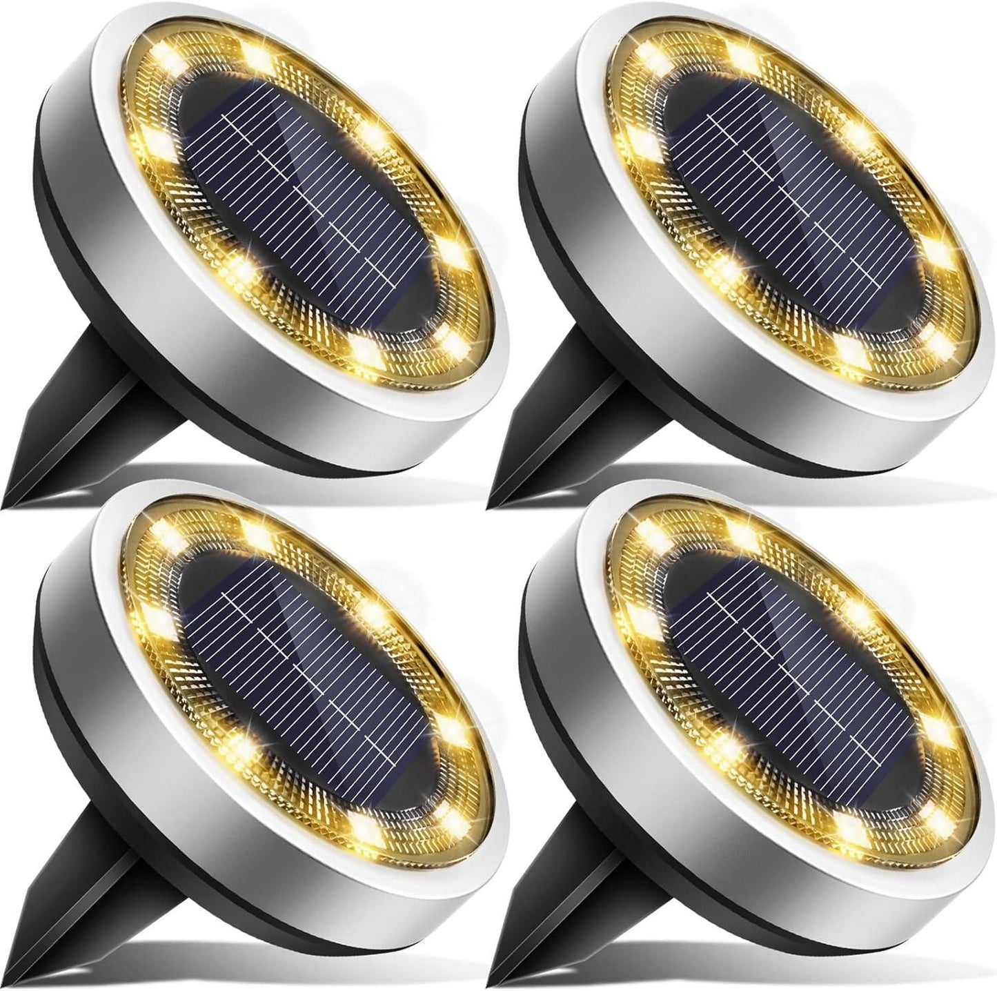 Solar LED Ground Lights – 4-Pack, Weatherproof & Eco-Friendly