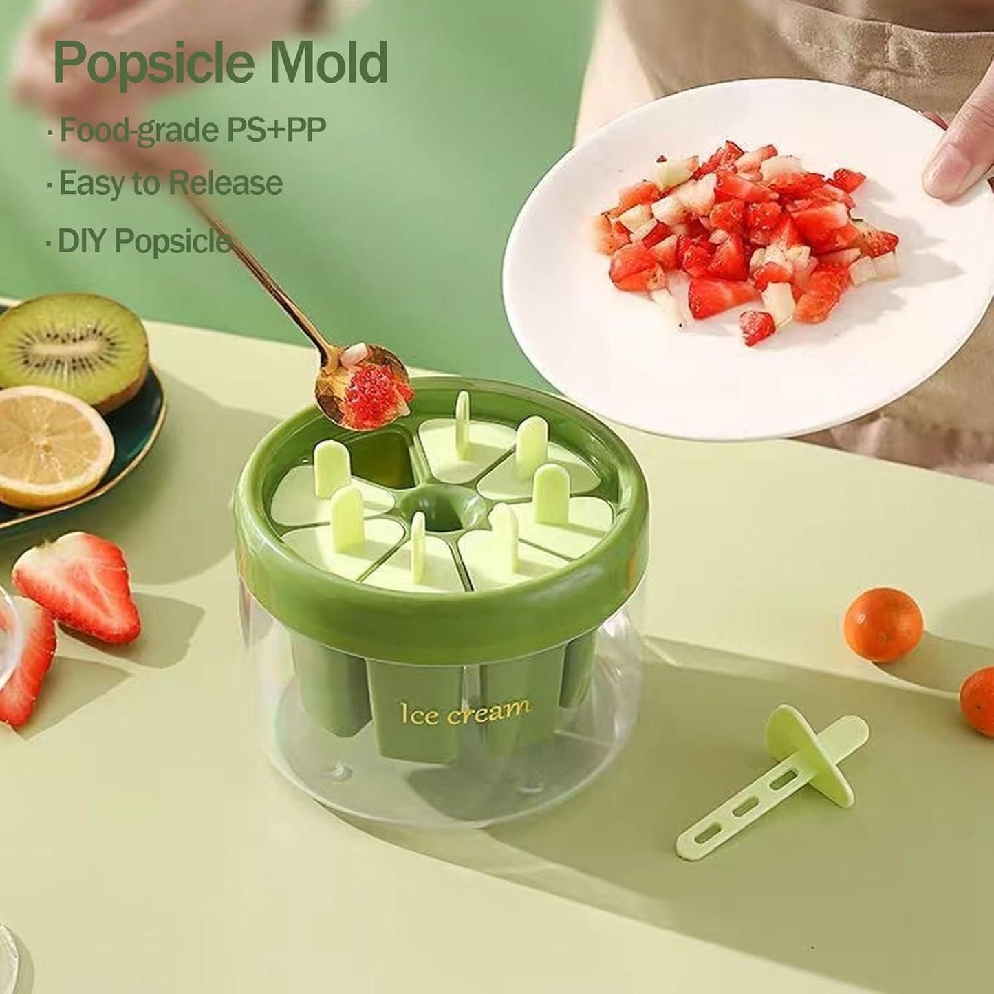 "Reusable 8-Piece Ice Pop Maker Set – Fun & Easy DIY Treats"