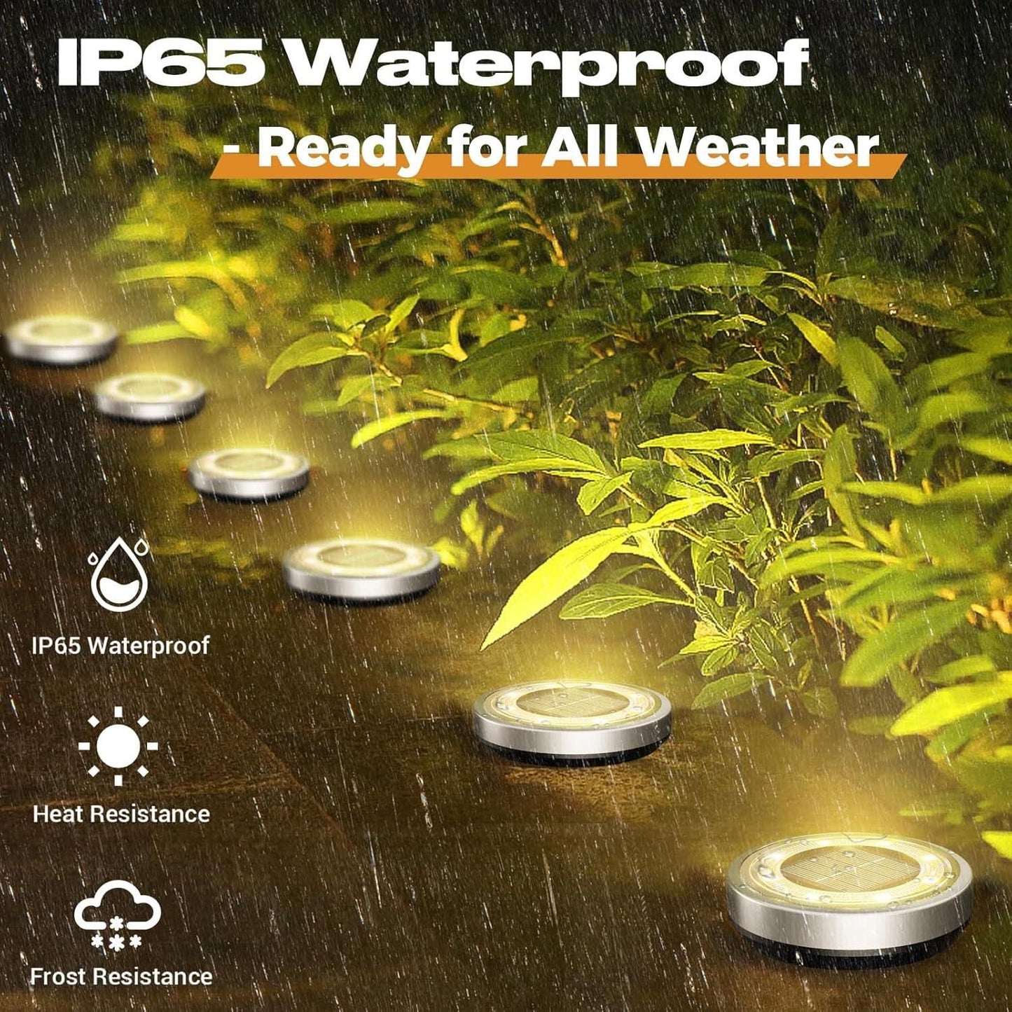 Solar LED Ground Lights – 4-Pack, Weatherproof & Eco-Friendly