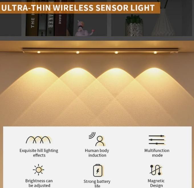 USB Rechargeable LED Motion Sensor Cabinet Light