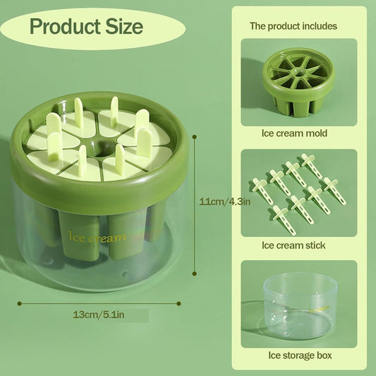 "Reusable 8-Piece Ice Pop Maker Set – Fun & Easy DIY Treats"