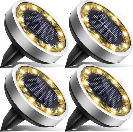 Solar LED Ground Lights – 4-Pack, Weatherproof & Eco-Friendly